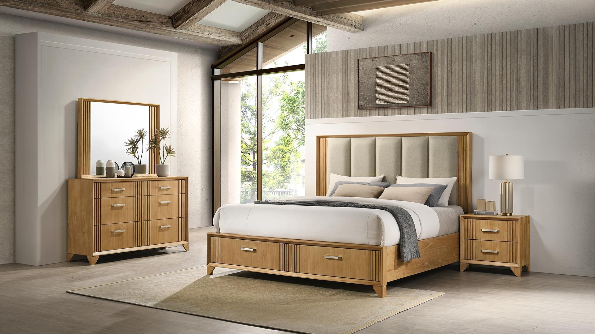 Hugo King 4 Pc Bedroom Set Natural