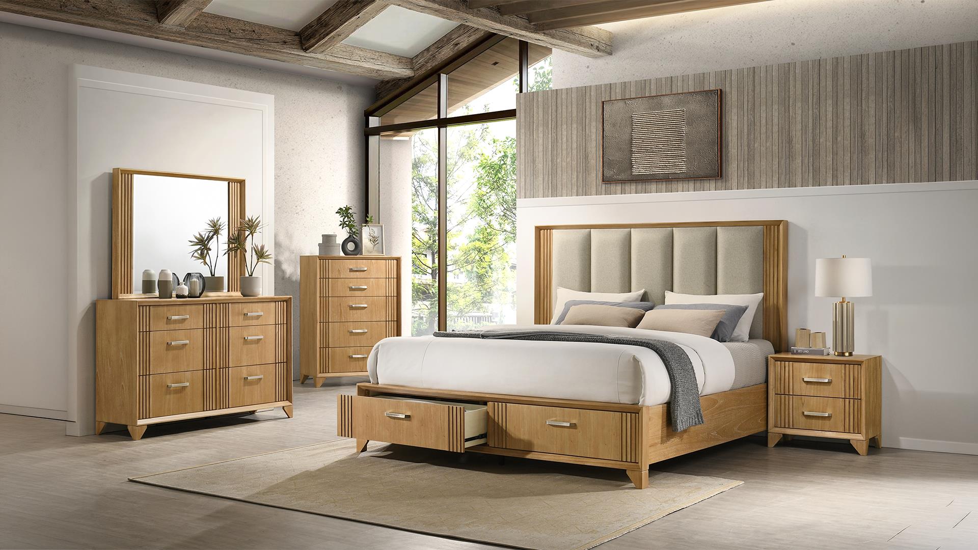 Hugo King 5 Pc Bedroom Set Natural
