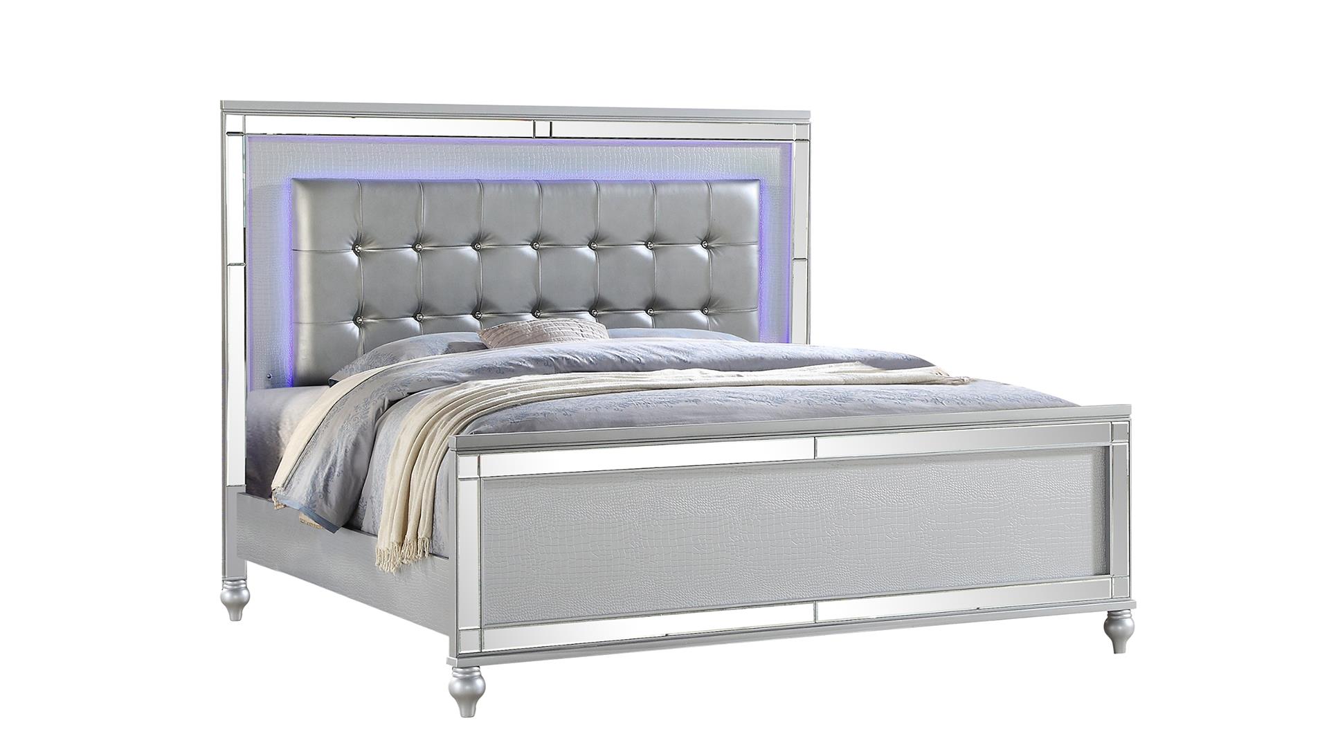 Riley - King Bed - Silver
