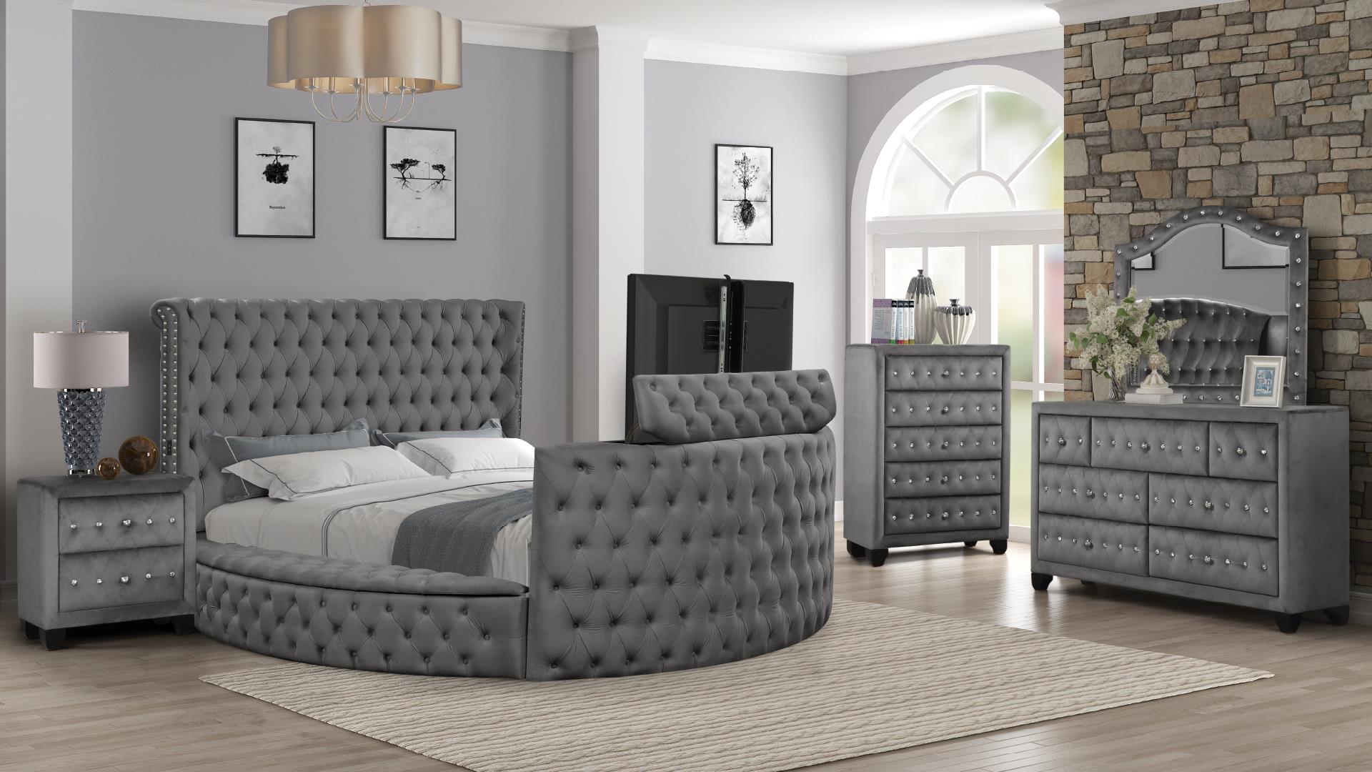 Sophia Navy Blue Bedroom Set by Galaxy Furniture